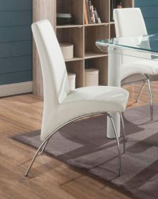 ACME Pervis Side Chair (Set-2) in White PU & Chrome 71107