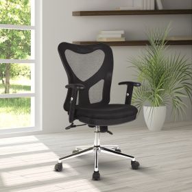 Techni Mobili High Back Mesh Office Chair With Chrome Base, Black