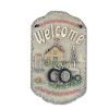 Welcome Sign, "Tractor" Porch Decor, Resin Slate Plaque, Ready To Hang Decor