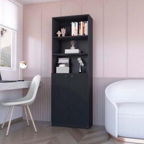 Zachary Black 2-Door Bookcase