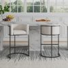 Manhattan Comfort Cosmopolitan 37.8 in. Cream and Black Metal Barstool