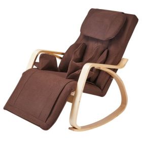 Full massage function-Air pressure-Comfortable Relax Rocking Chair;  Lounge Chair Relax Chair with Cotton Fabric Cushion Brown