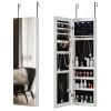 Full Mirror Jewelry Storage Cabinet With with Slide Rail Can Be Hung On The Door Or Wall