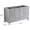 Bathroom Vanity Base Cabinet only, Single Bath Vanity in Gray, Bathroom Storage with Soft Close Doors and Drawers