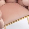 Luxury modern simple leisure velvet single sofa chair bedroom lazy person household dresser stool manicure table back chair pink set of 2