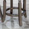 24" Counter Stool, Weathered Gray Finish, Charcoal Fabric Seat