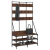 Clothes Rack with Shoe Storage Brown Oak 39.4"x15.7"x72.4"