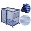 swimming pool ,Rolling Poolside Mesh Container for Toys â€“ Waterproof, UV Resistant Outdoor Organizer Box with Bonus Mesh Bag Pool Storage Bin/Blue