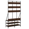 Clothes Rack with Shoe Storage Brown Oak 39.4"x15.7"x72.4"