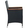 Patio Dining Chairs 4 pcs Poly Rattan Black