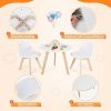 Modern Kids Activity Play Table and 2 Chairs Set with Beech Leg Cushion