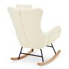 Rocking Chair - with rubber leg and cashmere fabric, suitable for living room and bedroom