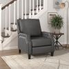 Push Back Reclining Chair Transitional Style Grey Color Self-Reclining Motion Chair 1pc Cushion Seat Modern Living Room Furniture