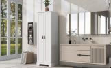 Storage Cabinet with Two Doors for Bathroom, Office, Adjustable Shelf, MDF Board, White