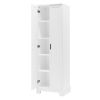 Storage Cabinet with Two Doors for Bathroom, Office, Adjustable Shelf, MDF Board, White