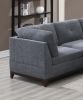 Modular Living Room Furniture Corner Wedge Ash Chenille Fabric 1pc Cushion Wedge Sofa Couch Exposed Wooden base