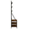 Clothes Rack with Shoe Storage Smoked Oak 39.4"x15.7"x72.4"