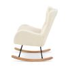 Rocking Chair - with rubber leg and cashmere fabric, suitable for living room and bedroom