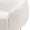 Orisfur. Modern Comfy Leisure Accent Chair, Teddy Short Plush Particle Velvet Armchair with Ottoman for Living Room