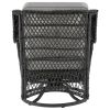 Manhattan Comfort Fruttuo Swivel Steel Rattan 3-Piece Patio Conversation Set with Cushions in Grey