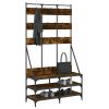 Clothes Rack with Shoe Storage Smoked Oak 39.4"x15.7"x72.4"