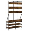 Clothes Rack with Shoe Storage Smoked Oak 39.4"x15.7"x72.4"