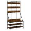 Clothes Rack with Shoe Storage Smoked Oak 39.4"x15.7"x72.4"