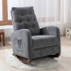 Baby Room High Back Rocking Chair Nursery Chair , Comfortable Rocker Fabric Padded Seat ,Modern High Back Armchair