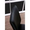 Set of 2 Padded Leatherette Side Chairs in Black and Chrome Finish