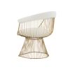 Modrest Chandler Modern White Shepra and Matte Gold Dining Chair