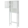 Over-The-Toilet Bathroom Cabinet with Shelf and Two Doors Space-Saving Storage;  Easy to Assemble;  White