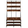 Clothes Rack with Shoe Storage Smoked Oak 39.4"x15.7"x72.4"