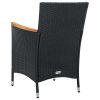 Patio Dining Chairs 4 pcs Poly Rattan Black