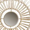 Round Natural Fiber and Mirror 3-piece Wall Decor Set