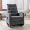 Baby Room High Back Rocking Chair Nursery Chair , Comfortable Rocker Fabric Padded Seat ,Modern High Back Armchair