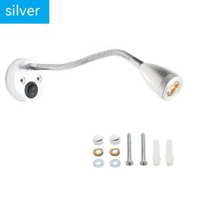 LED Hose 12v 24V DC Voltage Reading Lamp (Option: Silver-1W 4000K neutral light)