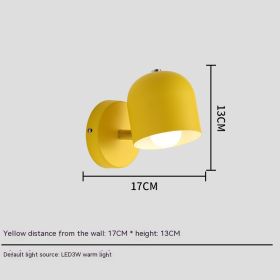 Bedside Wall Lamp Bedroom Simple Balcony Macaron (Color: Yellow)