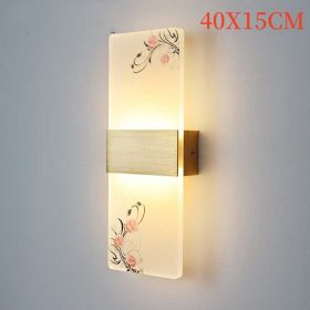 Plum, Orchid, Bamboo, Chrysanthemum LED Bedside Lamp (Option: Rose-40x15cm-Warm light)