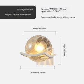 Simple Bedroom Bedside European Wall Lamp (Option: White Striped Amber Cover-Without Bulb)