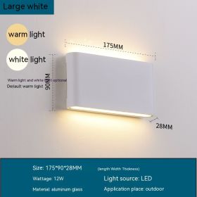 Simple LED Outdoor Waterproof Wall Lamp (Option: White Large Size 12W)