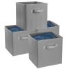 4 Pack Foldable Storage Cube Bins Cloths Closet Space Organizer Basket Shelves Box