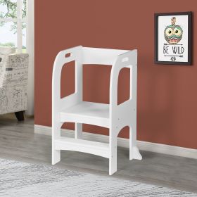 Child Standing Tower, Step Stools for Kids, Toddler Step Stool for Kitchen Counter (Color: White)