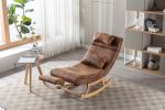 COOLMORE living room Comfortable rocking chair with Footrest/Headrest living room chair Beige