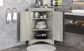 Triangle Bathroom Storage Cabinet with Adjustable Shelves;  Freestanding Floor Cabinet for Home Kitchen