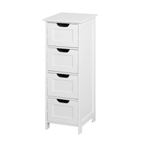 White Bathroom Storage Cabinet, Freestanding Cabinet with Drawers (Color: as Pic)