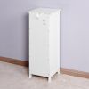 White Bathroom Storage Cabinet, Freestanding Cabinet with Drawers