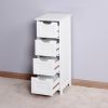 White Bathroom Storage Cabinet, Freestanding Cabinet with Drawers