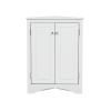 Triangle Bathroom Storage Cabinet with Adjustable Shelves;  Freestanding Floor Cabinet for Home Kitchen