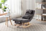 COOLMORE living room Comfortable rocking chair with Footrest/Headrest living room chair Beige