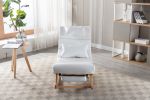 COOLMORE living room Comfortable rocking chair with Footrest/Headrest living room chair Beige